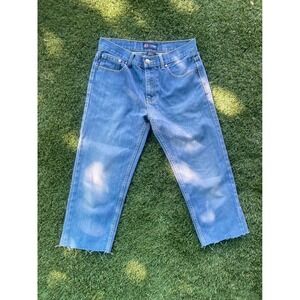 Cambridge Classics Cropped Jeans Frayed Hem Denim Blue Kids Size 18